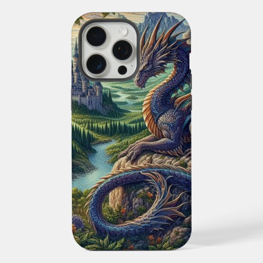 カラフルな中世のドラゴン城 iPhoneケース (裏面)