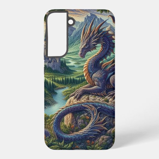 カラフルな中世のドラゴン城 SAMSUNG GALAXYケース (裏面)