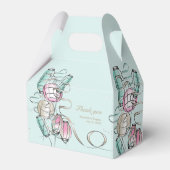 カラフルな中国のランタンとリボンのテーマ フェイバーボックス (正面サイド)