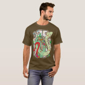 カラフルな中国の干支の巳(へび) Tシャツ (正面フル)