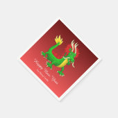 カラフルな中国の龍 スタンダードカクテルナプキン (角)