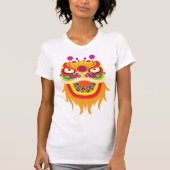 カラフルな中国獅子舞の頭 Tシャツ (正面)