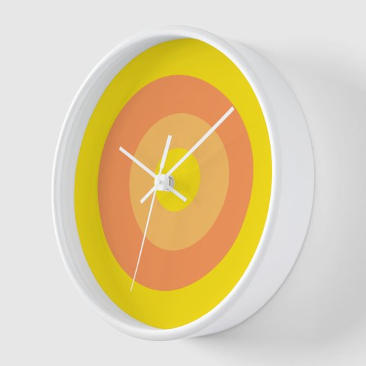 カラフルな丸型イエローオレンジ壁掛け時計 壁時計 (傾斜)