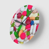 カラフルな丸薬カスタムプロダクト ラウンド壁時計 (傾斜)