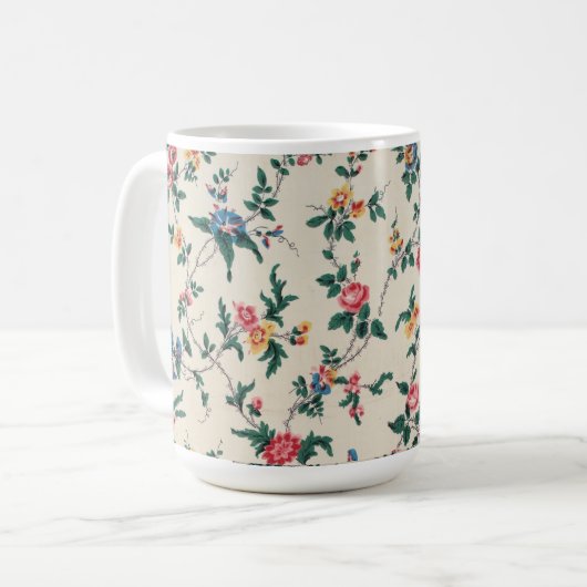 カラフルな人気のお花の模様 コーヒーマグカップ (正面左)