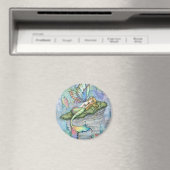 カラフルな人魚と鯉の幻想的なアート マグネット (インサイチュ (食洗機))