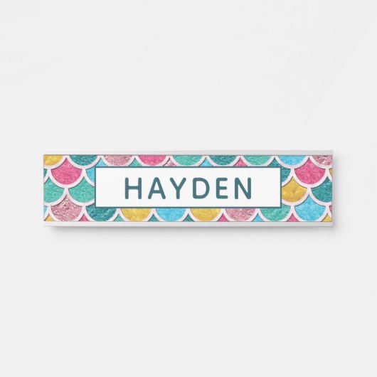 カラフルな人魚はモノグラムをはかりで測ました サインプレート (正面)