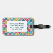 カラフルな人魚はモノグラムをはかりで測ました ラゲッジタグ (裏面横)