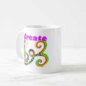 カラフルな人魚ムーサを作成して下さい コーヒーマグカップ (正面左)