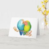 カラフルな仲の良い恋人同士の挨拶状 カード (黄色い花)