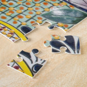 カラフルな伝統的な手描きのメキシコの陶器 ジグソーパズル (側面)