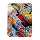カラフルな伝統的な手描きのメキシコの陶芸 マグネット (縦)