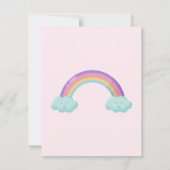 カラフルな傘の誕生日カード かわいい雲 招待状 (裏面)