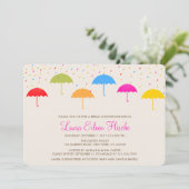 カラフルな傘 ブライダルシャワーの招待状 招待状 (スタンド正面)