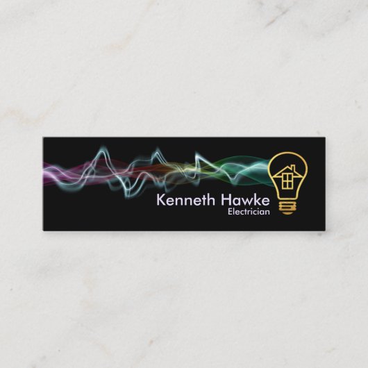 カラフルな充電の金ゴールドの家の球根 スキニー名刺 (正面)