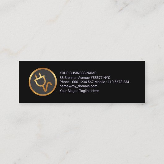 カラフルな充電の金ゴールドの家の球根 スキニー名刺 (裏面)