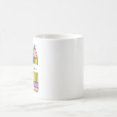 カラフルな先生の名前の鉛筆のキャラクター コーヒーマグカップ (中央)