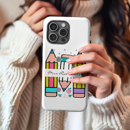 カラフルな先生の名前鉛筆のキャラクター Case-Mate iPhone 14ケース