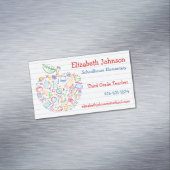 カラフルな先生のAppleの名刺の磁石 マグネット名刺 (インサイチュ)