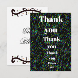 カラフルな光のストリーク Thank You カード God Bless