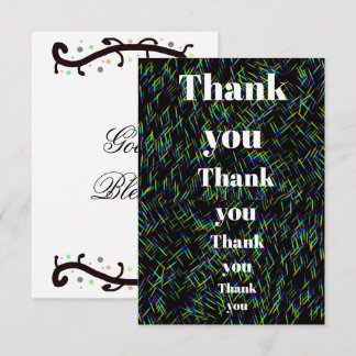 カラフルな光のストリーク Thank You カード God Bless