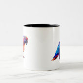 カラフルな光るオウム ツートーンマグカップ (中央)