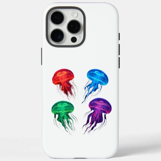 カラフルな光るクラゲのアート Case-Mate iPhoneケース (裏面)