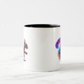 カラフルな光るリスアート ツートーンマグカップ (中央)