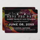 カラフルな光 | 結婚式のSave the Dateカード セーブザデート (正面/裏面)