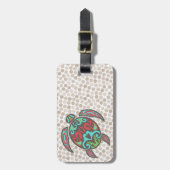 カラフルな入れ墨のスタイルのカメのカスタムな荷物のラベル ラゲッジタグ (正面縦)