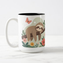 カラフルな内側が可愛いナマケモノのマグカップ