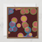 カラフルな円のディスコライトダンスのパーティの招待状 招待状 (裏面)