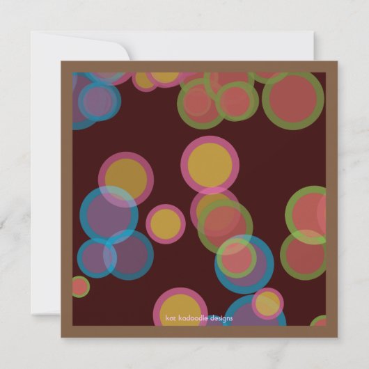 カラフルな円のディスコライトダンスのパーティの招待状 招待状 (裏面)