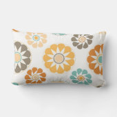 カラフルな円のペーパー花模様 ランバークッション (裏面)