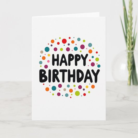 カラフルな円の誕生日カード カード (正面)