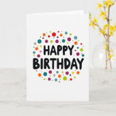 カラフルな円の誕生日カード カード (黄色い花)