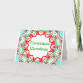 カラフルな円形のレースのようなデザインのホリデーカード シーズンカード (正面)