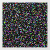 カラフルな円形の泡が黒背景にユニークなパターン ウィンドウサイン (シート)