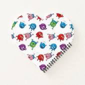 カラフルな円形キャラクター ノートブック (裏面)