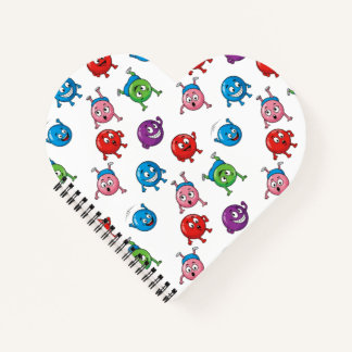 カラフルな円形キャラクター ノートブック