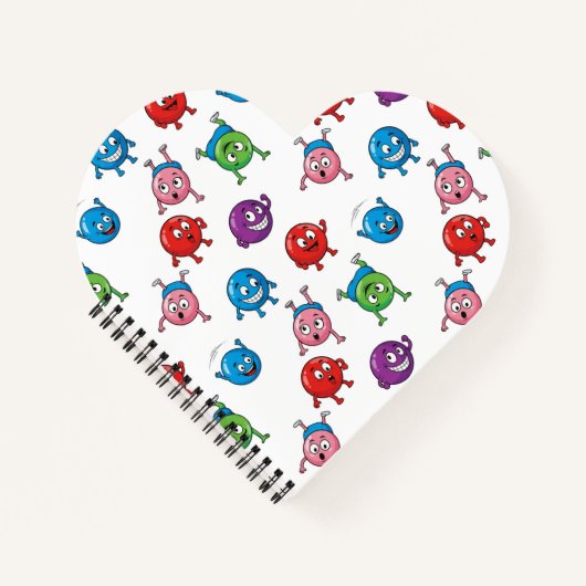 カラフルな円形キャラクター ノートブック (正面)