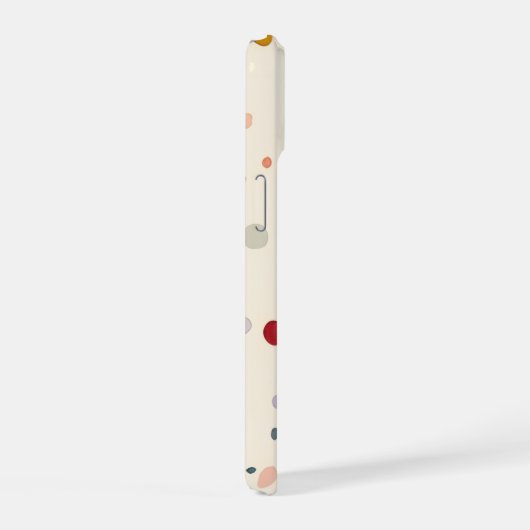 カラフルな円形ドットiPhoneケース iPhone 15ケース (右側面)