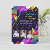 カラフルな写真招待状 招待状 (スタンド正面)