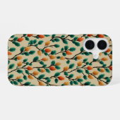 カラフルな冬の松ぼっくりと枝 iPhone 16ケース (裏面横)