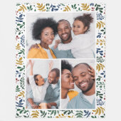 カラフルな冬の植物の3枚の写真の組み合わせ フリースブランケット (正面)