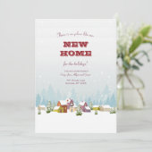 カラフルな冬の風景 転居のお知らせ 招待状 (スタンド正面)