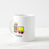 カラフルな列車のカスタムデザイン コーヒーマグカップ (正面左)