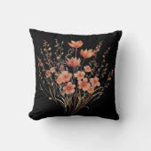 カラフルな刺繍の野生の花束 クッション (正面)