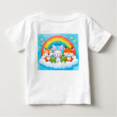 カラフルな動物のイラスト ベビーTシャツ (裏面)