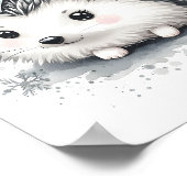 カラフルな動物の森のハリネズミ ポスター (角)